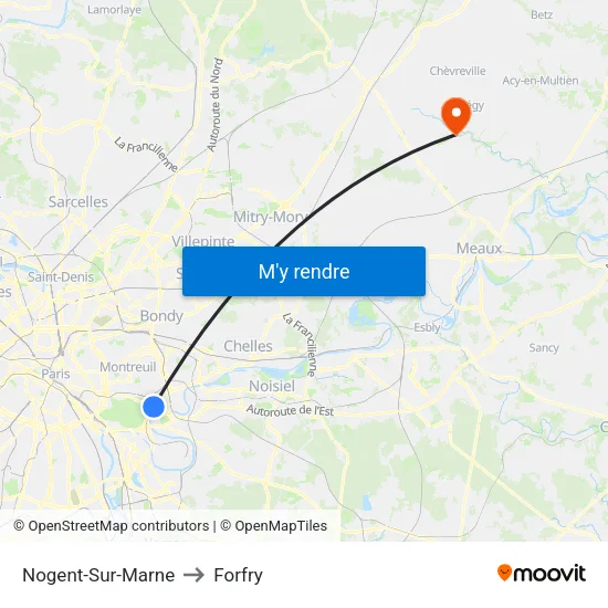 Nogent-Sur-Marne to Forfry map