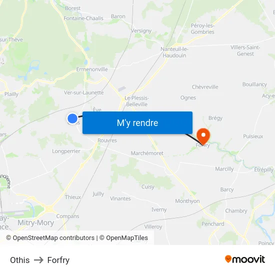 Othis to Forfry map
