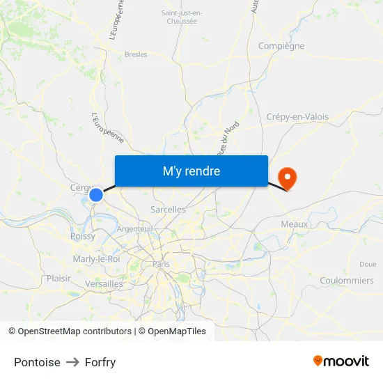 Pontoise to Forfry map