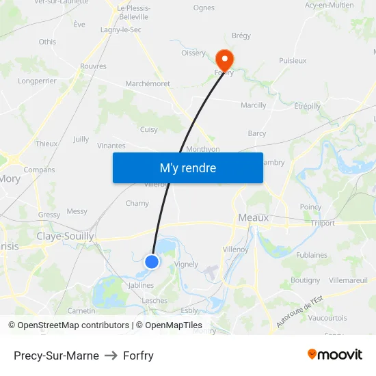 Precy-Sur-Marne to Forfry map