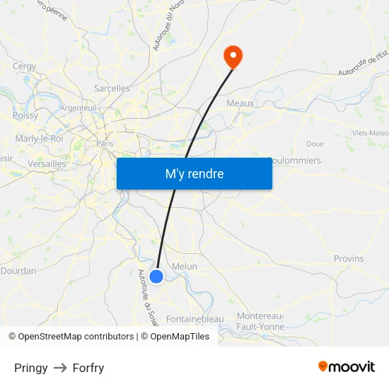 Pringy to Forfry map