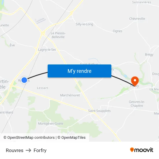 Rouvres to Forfry map