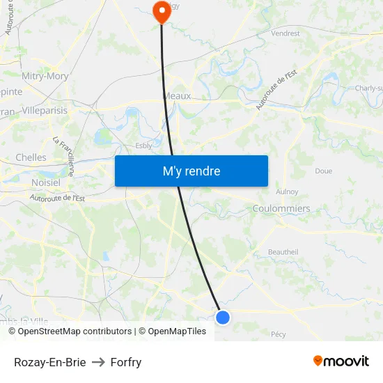 Rozay-En-Brie to Forfry map