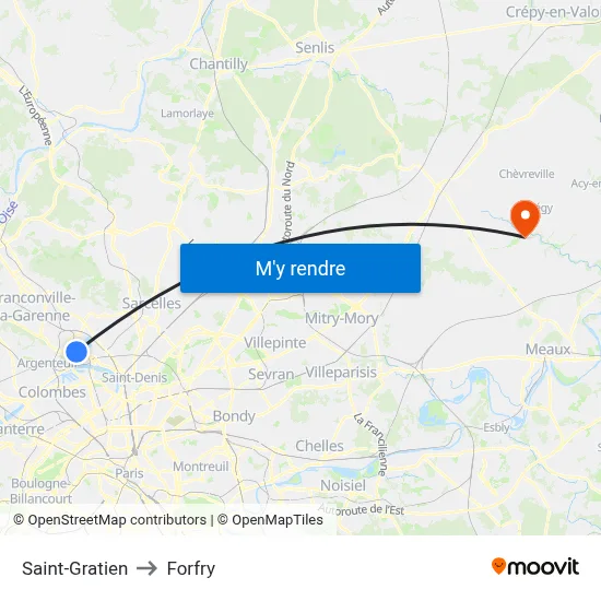 Saint-Gratien to Forfry map
