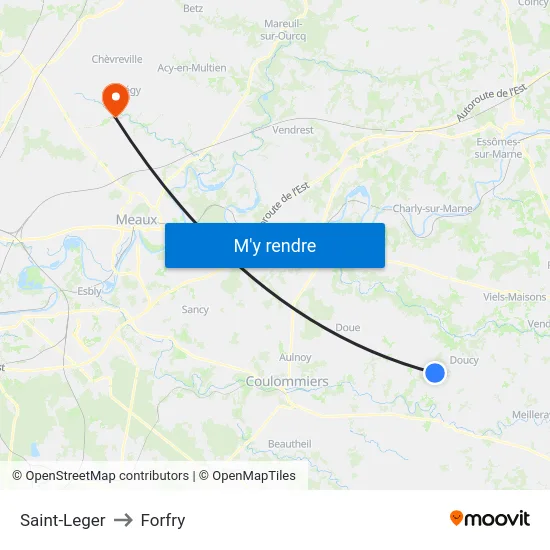 Saint-Leger to Forfry map
