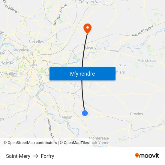 Saint-Mery to Forfry map