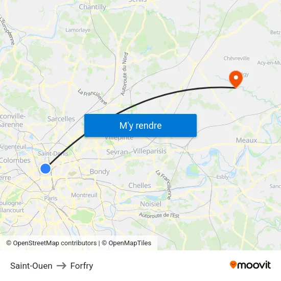 Saint-Ouen to Forfry map