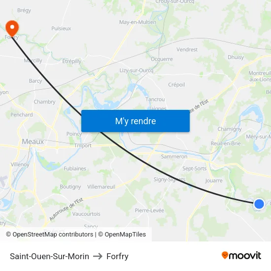 Saint-Ouen-Sur-Morin to Forfry map
