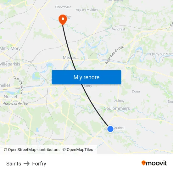 Saints to Forfry map