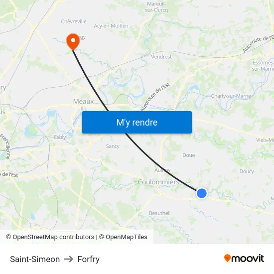 Saint-Simeon to Forfry map