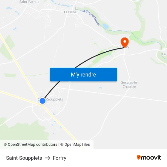 Saint-Soupplets to Forfry map