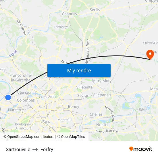 Sartrouville to Forfry map