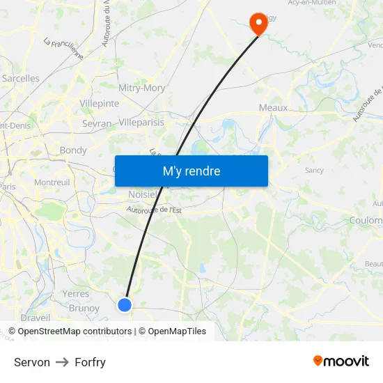 Servon to Forfry map