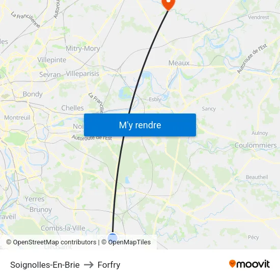 Soignolles-En-Brie to Forfry map