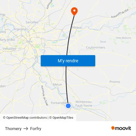 Thomery to Forfry map