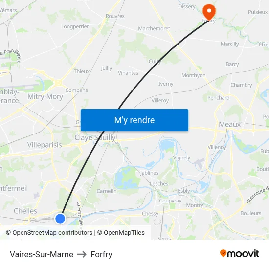 Vaires-Sur-Marne to Forfry map