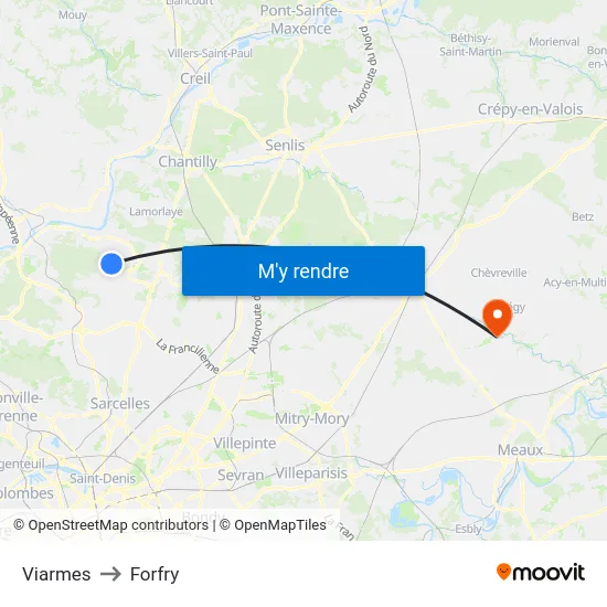 Viarmes to Forfry map