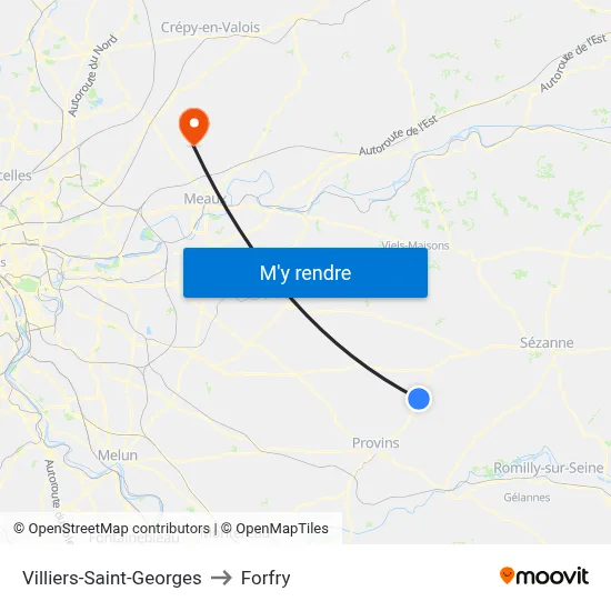 Villiers-Saint-Georges to Forfry map