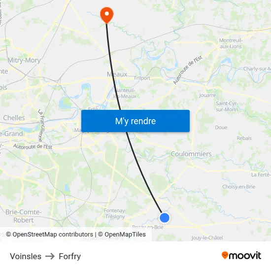 Voinsles to Forfry map