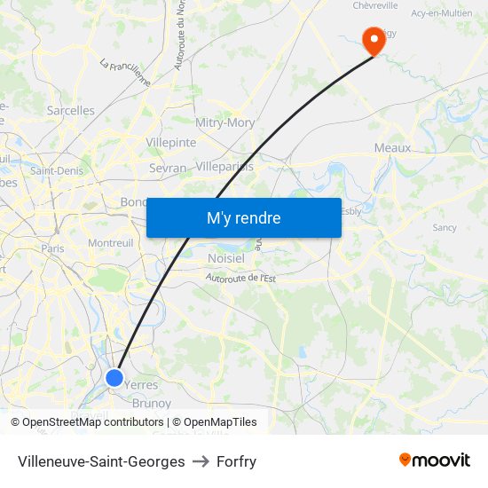 Villeneuve-Saint-Georges to Forfry map