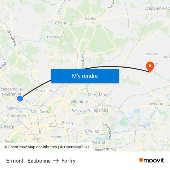 Ermont - Eaubonne to Forfry map