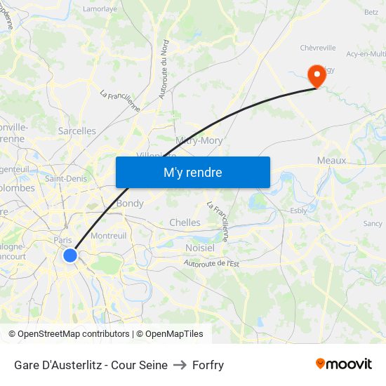 Gare D'Austerlitz - Cour Seine to Forfry map