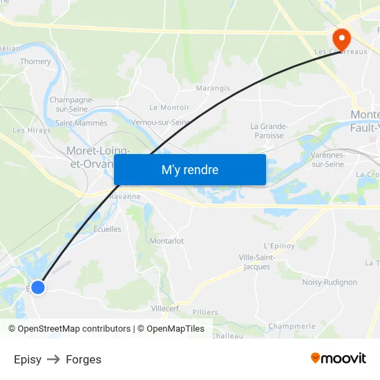 Episy to Forges map