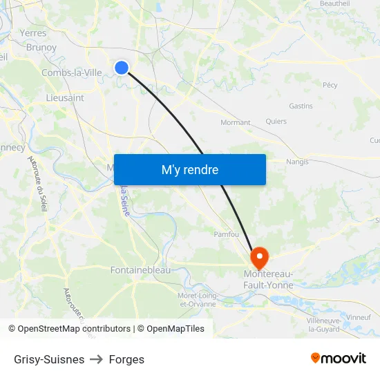Grisy-Suisnes to Forges map