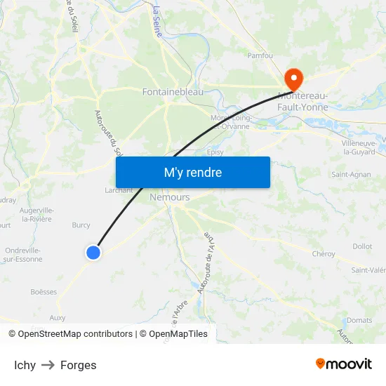 Ichy to Forges map