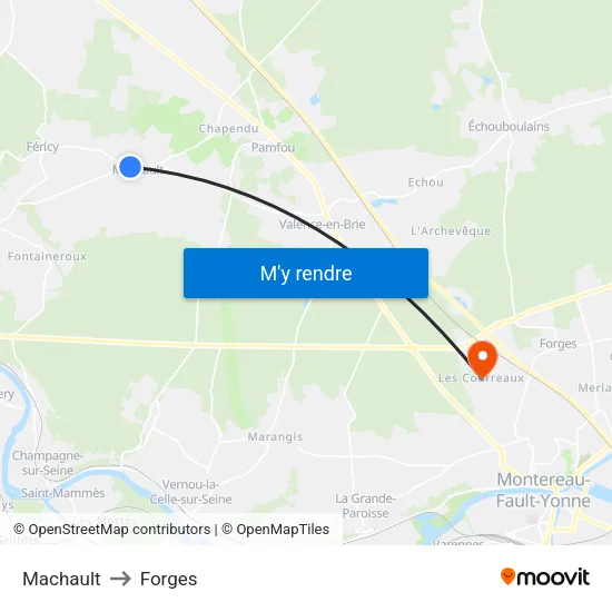 Machault to Forges map