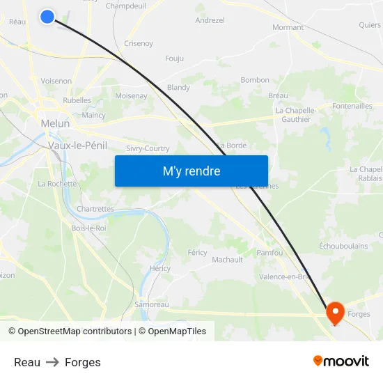 Reau to Forges map
