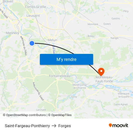 Saint-Fargeau-Ponthierry to Forges map