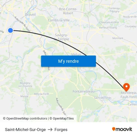 Saint-Michel-Sur-Orge to Forges map