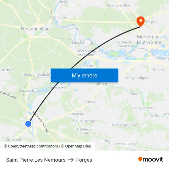 Saint-Pierre-Les-Nemours to Forges map