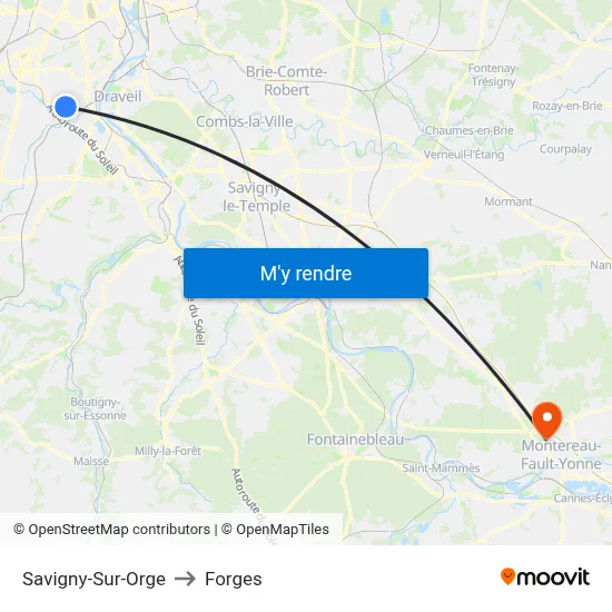 Savigny-Sur-Orge to Forges map