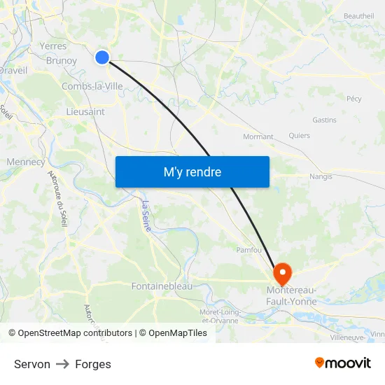 Servon to Forges map