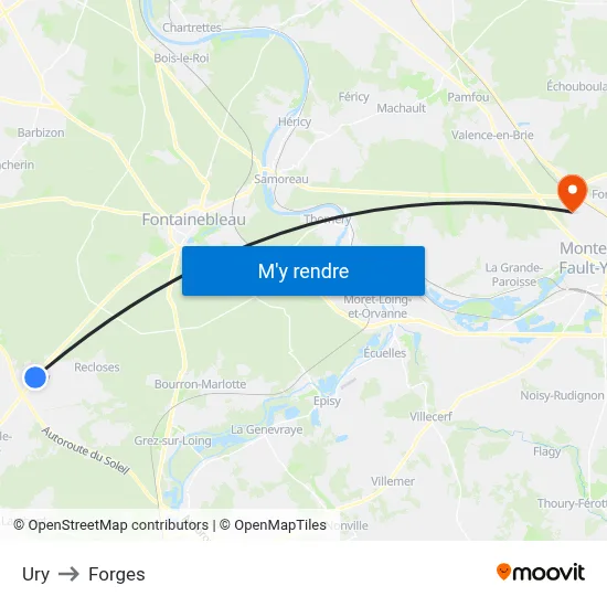 Ury to Forges map