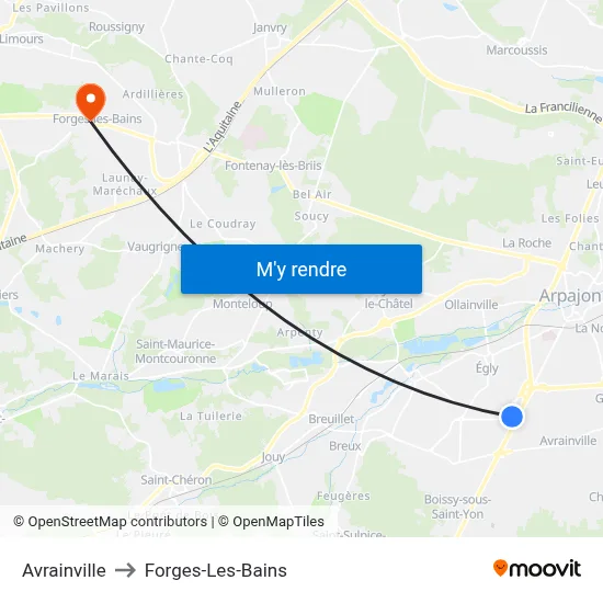 Avrainville to Forges-Les-Bains map