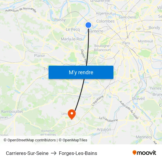 Carrieres-Sur-Seine to Forges-Les-Bains map