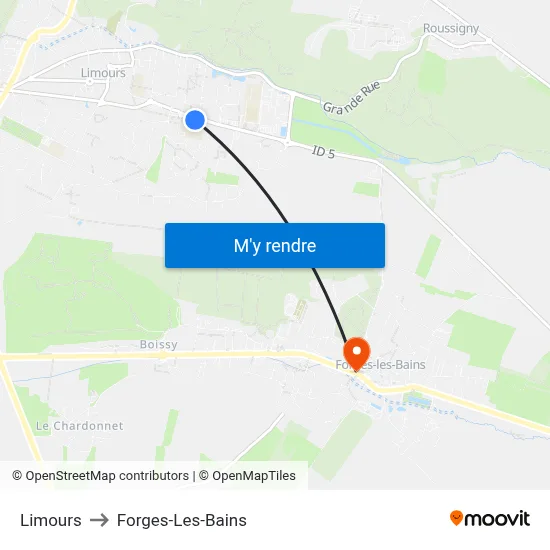 Limours to Forges-Les-Bains map