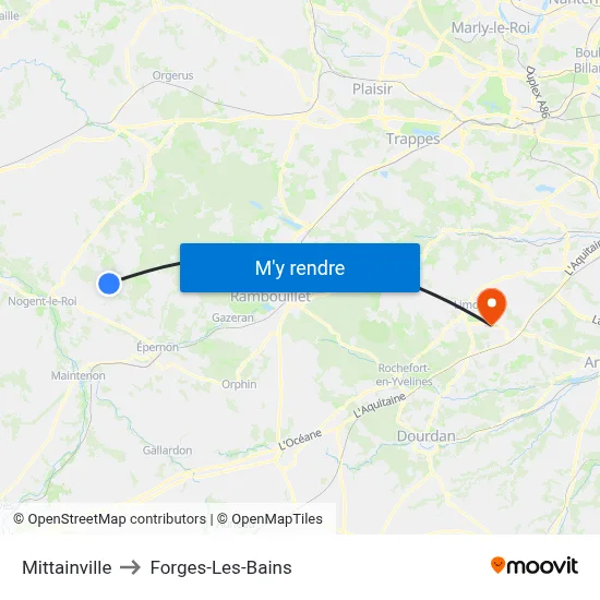 Mittainville to Forges-Les-Bains map