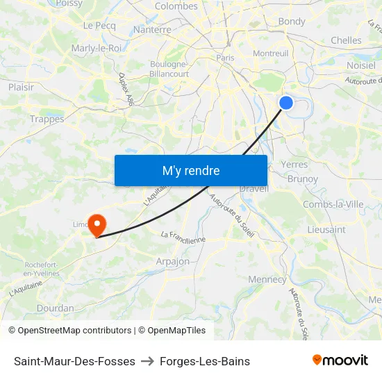Saint-Maur-Des-Fosses to Forges-Les-Bains map