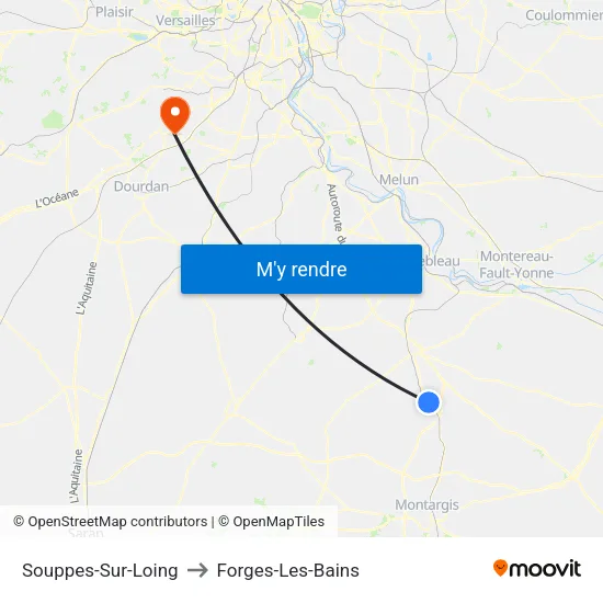 Souppes-Sur-Loing to Forges-Les-Bains map