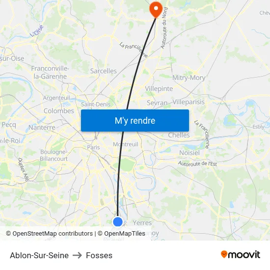 Ablon-Sur-Seine to Fosses map