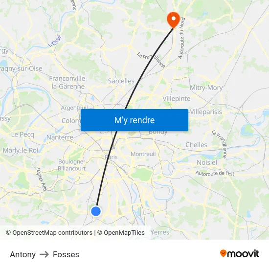 Antony to Fosses map
