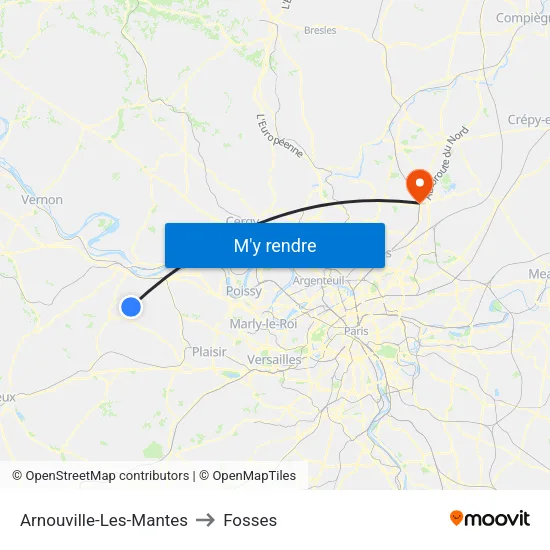 Arnouville-Les-Mantes to Fosses map