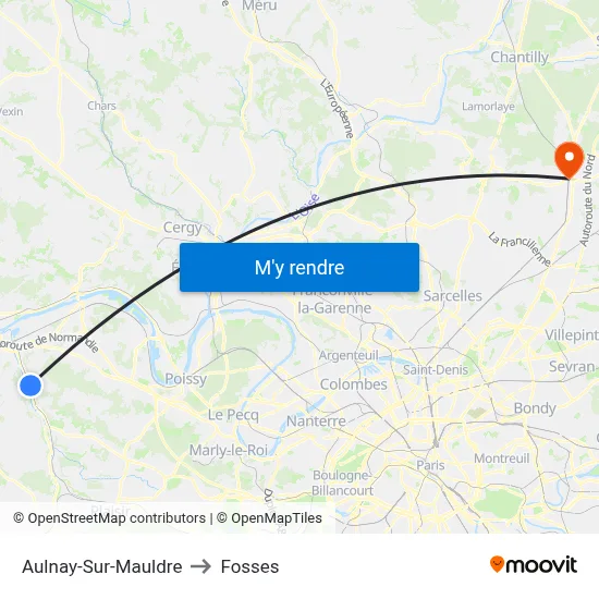 Aulnay-Sur-Mauldre to Fosses map