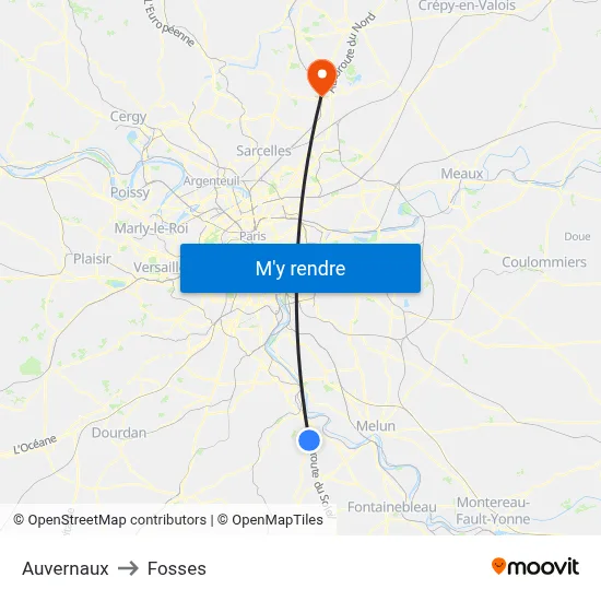 Auvernaux to Fosses map