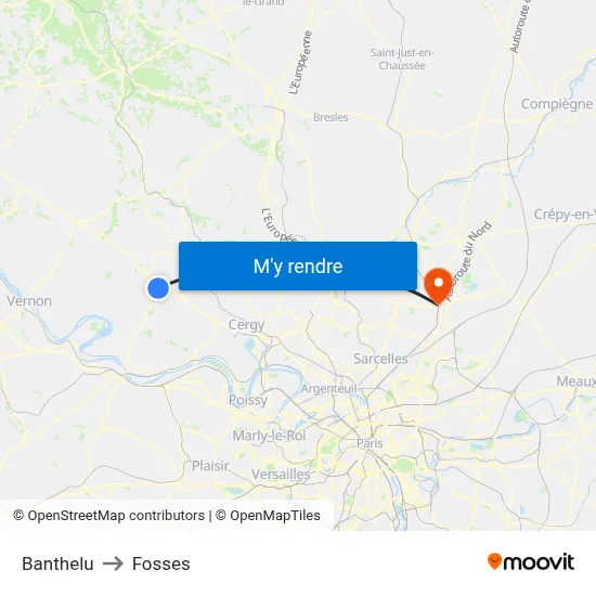 Banthelu to Fosses map