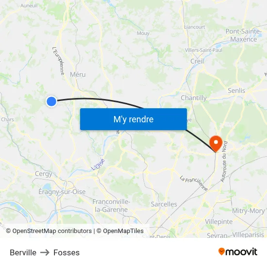 Berville to Fosses map